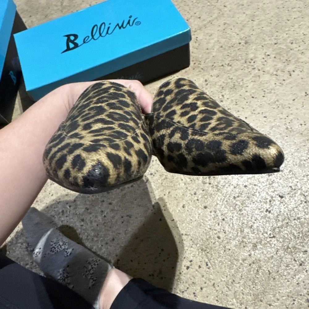 Bellini Women Formosa Leopard Synthetic‎ Pointy Toe Mule Sz 9.5W